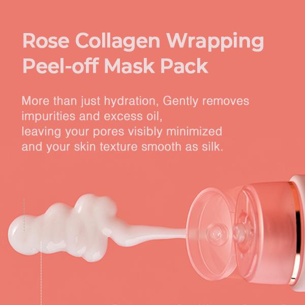 [MIGUHARA] Rose Collagen Wrapping Peel-off Mask Pack | Korean Skincare Mask Pack (60ml 2.02 fl.oz.) koec collagen Collagen Night Wrapping Mask Wrapping Mask korea  face