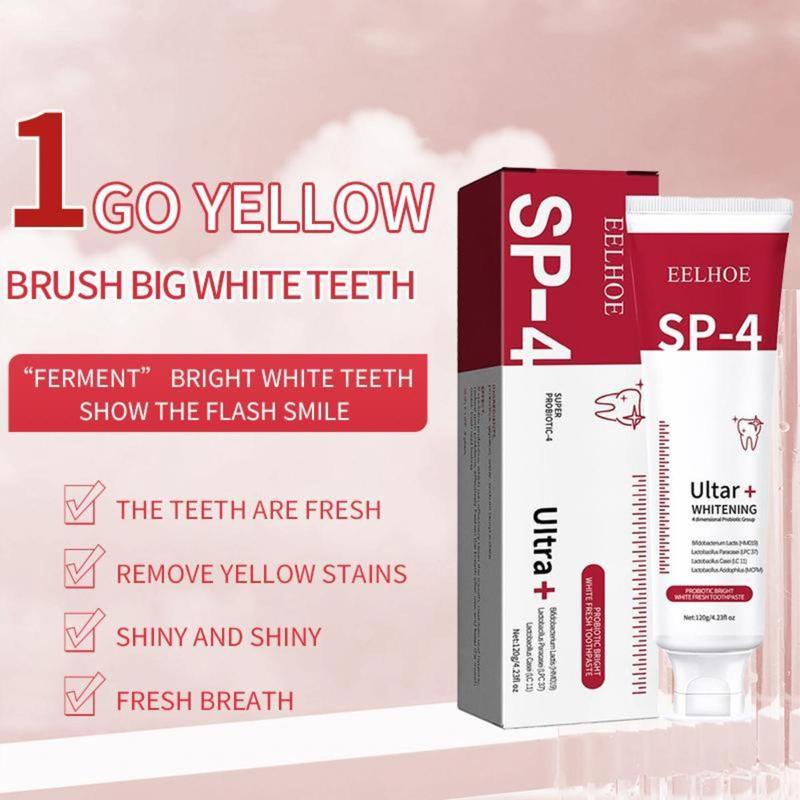 EELHOE SP-4 Probiotics Whitening Xylitol Toothpaste Glitter Effective Oral Health Management,Whitening Teeth,Mint Flavor FreshBreath,Preventing cavities,Refreshing Breathe, Removing Stains for Adults & Children