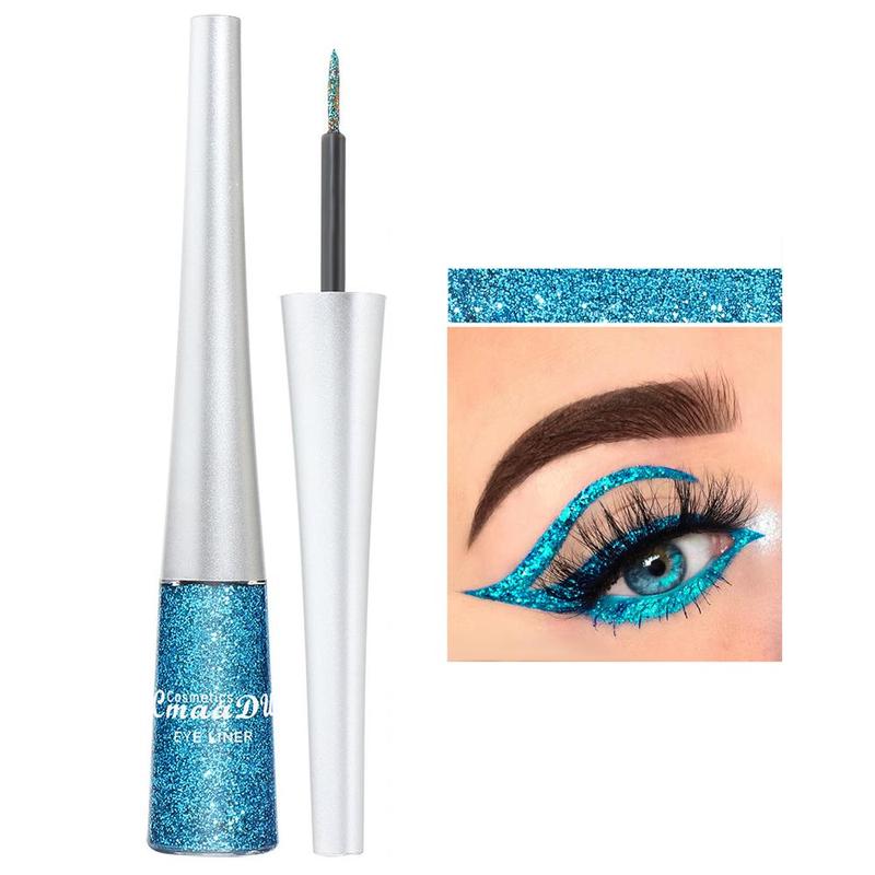 Glitter Liquid Eyeliner, 1 Count Long Lasting Shimmering Eyeliner, High Pigmented Glittering Brightening Highlighting Liquid Stick for Eye Makeup, Stage Makeup Accessories for Women and Girls