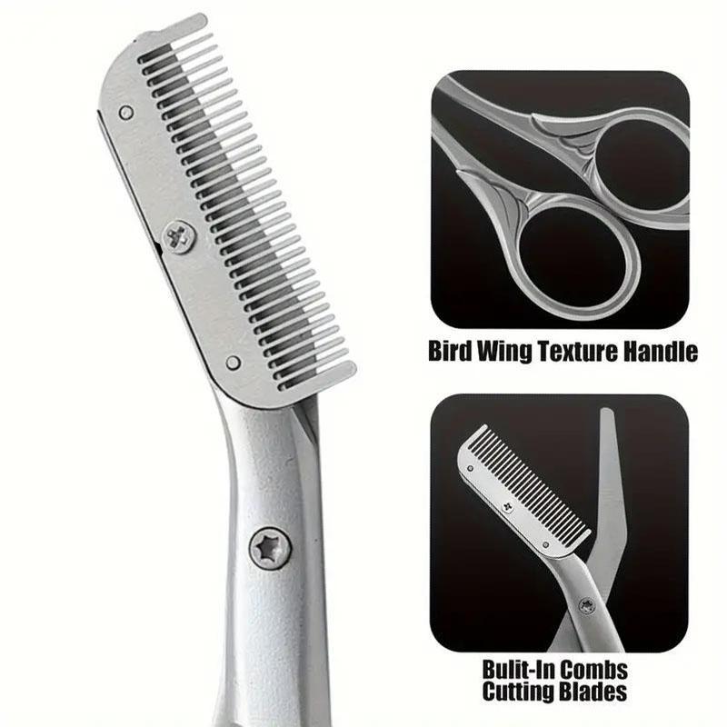 Stainless Steel Eyebrow Trimmer, Christmas Gift, Precision Eyebrow Scissor with Detachable Comb, Durable Multi-functional Makeup Tool for Facial Care