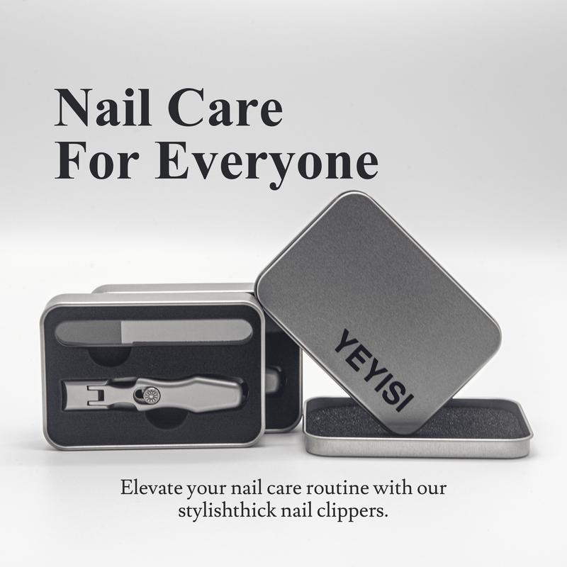 Extra wide jaw nail clippers and nail file set, extra sharp for hard nails, perfect for nail care for men and women.