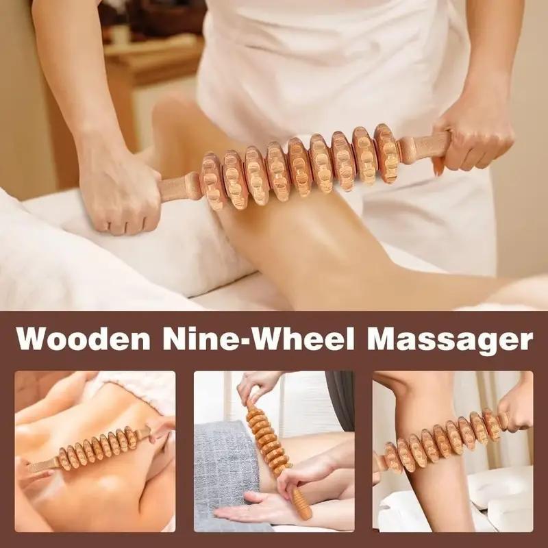 Wooden Massager Set, 6 Counts set Manual Massage Tool for Body Relaxation, Professional Massage Tool for Home & Spa