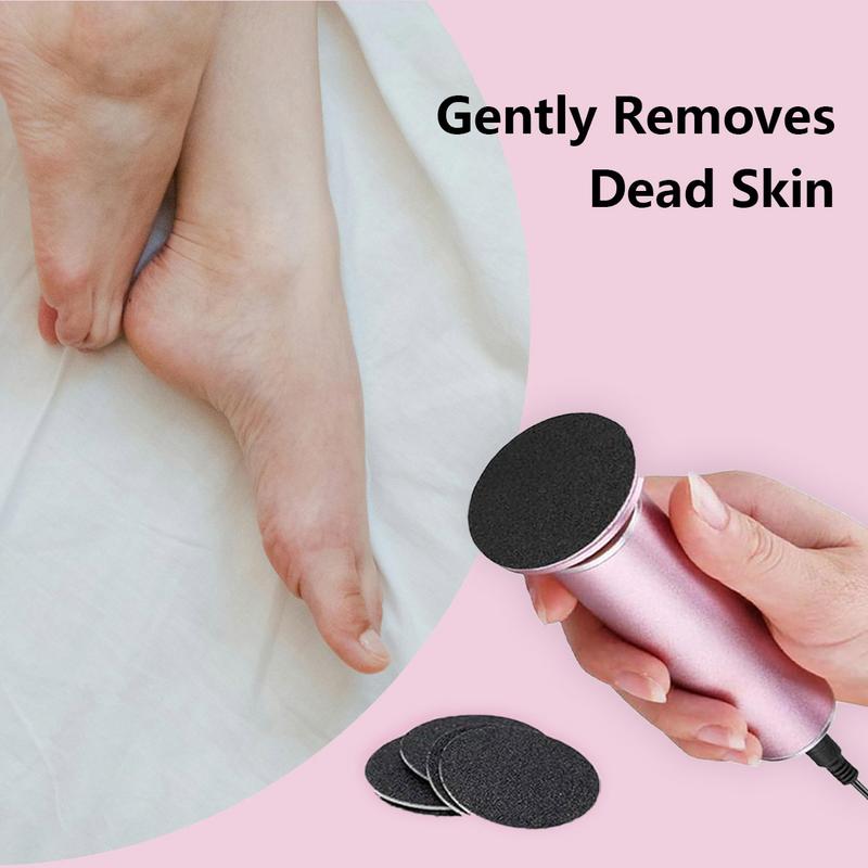 GGV Electric Foot File. Dead Skin Remover for Feet with 60 Replaceable Sandpaper Pieces, Callus Removal Tool for Feet, Small Nail Care Pedicure Tool   Toe File   Gift for Parents Compact Lightweight