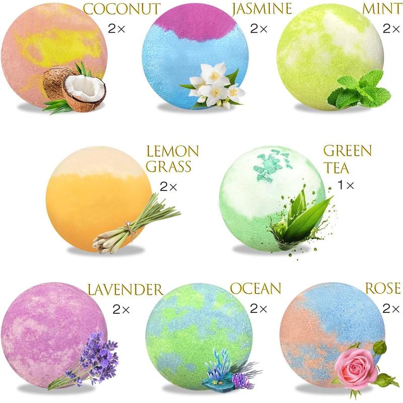 Bath Bombs for Women Gift Set, 15 Pcs Handmade Bubble Bathbombs, Shea & Coco Butter Dry Skin Moisturize, SPA Relaxing Gifts for Women & Men, Her, Girls, Wife, Birthday