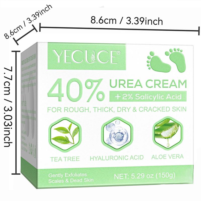 150g Moisturizing Foot Cream, Hand Cream with Hyaluronic Acid, Tea Tree and Aloe Vera Moisturizer for Feet, Elbows, Hands and Knees, Skin Care Products