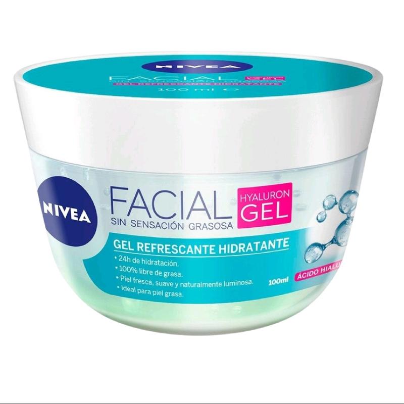 Nivea Facial  with Hyaluron Gel  --Nivea Cuidado Facial con  Acido Hialuronico- Gel Facial Refrescante (100 ML)