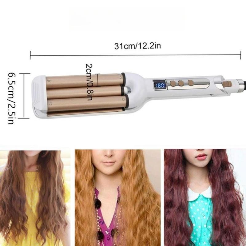 Electric Hair Curling Wand with Lcd Display, Adjustable Hair Styling Curler for Women, Professional Hair Styling for Beach Waves, Curling Irons