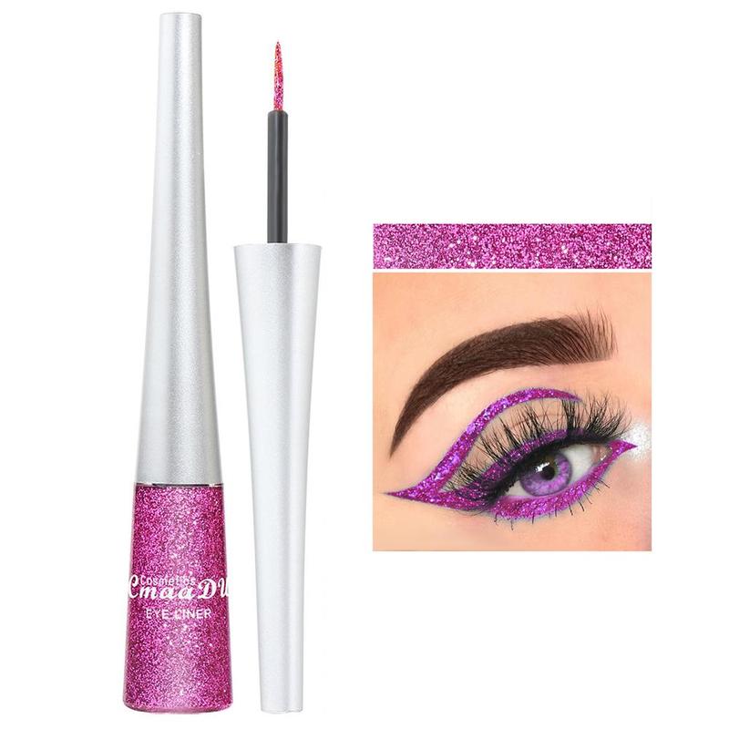 Glitter Liquid Eyeliner, 1 Count Long Lasting Shimmering Eyeliner, High Pigmented Glittering Brightening Highlighting Liquid Stick for Eye Makeup, Stage Makeup Accessories for Women and Girls