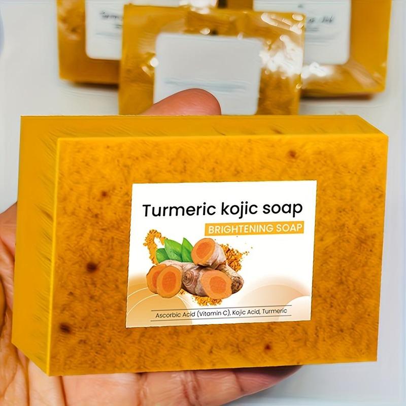 Turmeric Cleansing Set, 2 Counts Turmeric Lemon Curd Soap & 20pcs pack Turmeric Cleansing Pads for Face Care, Personal Skin Care Products