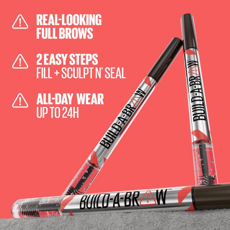 Maybelline Build-A-Brow 2-in-1 Brow Pen and Sealing Gel, Eyebrow Makeup for Real-Looking, Fuller Eyebrows