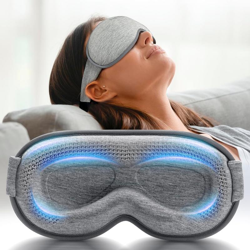 Weighted Eye Mask for Sleeping - Blackout Sleep Mask for Women Men, Lash Extension Eye Covers, Memory Foam, 3D Contoured, Blindfold for Travel, Airplane, Meditation(Gray)