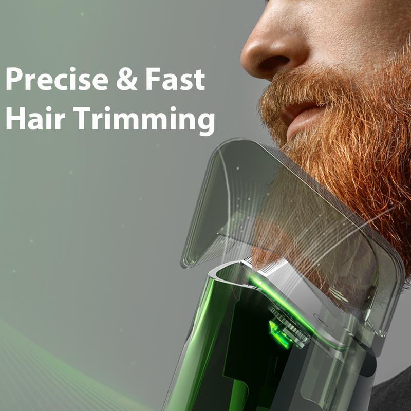 Vacuum Beard Trimmer for Men, Mustache Trimmer with 20 Length and Styles Adjustable, Built-in Vacuum Trimmer for Mustache, Sideburns, Facial Hair, Rechargeable,IPX6 Waterproof