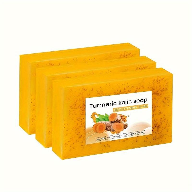 Turmeric Lemon Soap Bar, 3 Counts set Moisturizing & Nourishing Soap Bar for Face and Body Care, Deep Cleansing Body Soaps for Women & Men