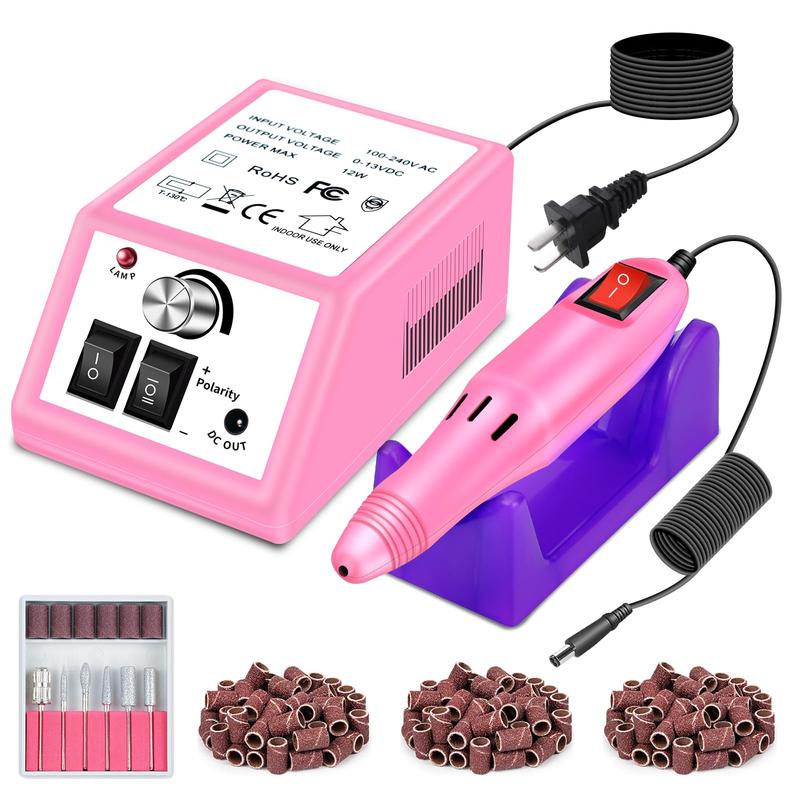 Professional Electric Nail Drill Machine Nails File Electric Nail Drill Kit Low Noise Vibration with 156pcs Sanding Bands for Acrylic Nail Drill Gel Art Remover Polisher Manicure Pedicure