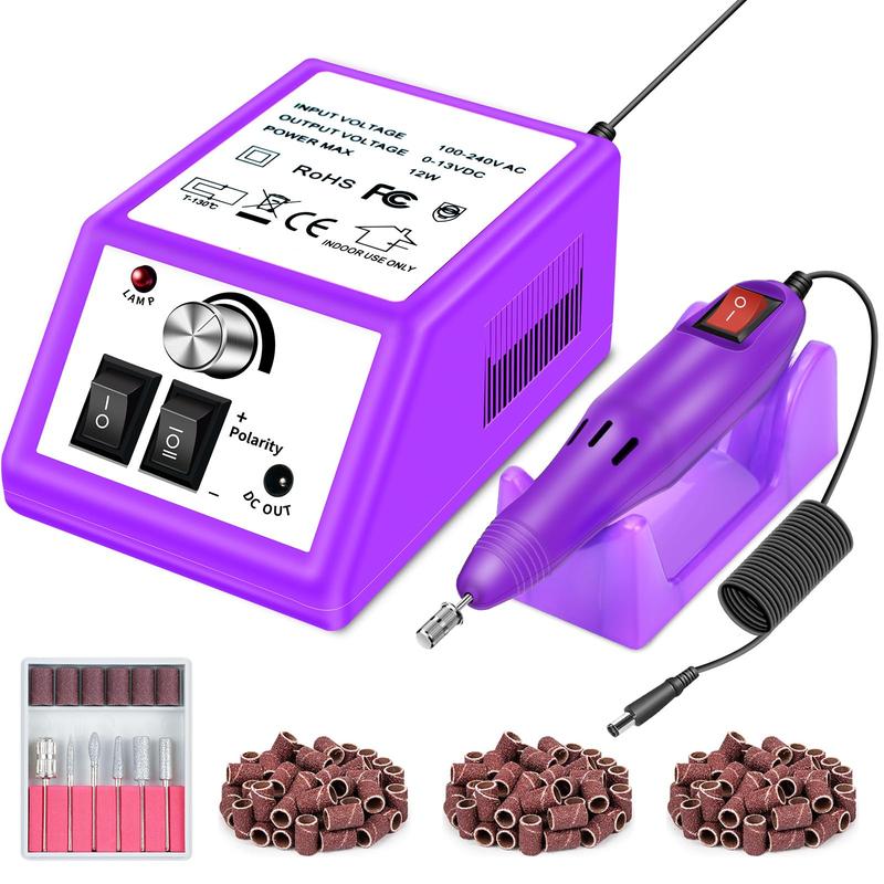 Professional Electric Nail Drill Machine Nails File Electric Nail Drill Kit Low Noise Vibration with 156pcs Sanding Bands for Acrylic Nail Drill Gel Art Remover Polisher Manicure Pedicure