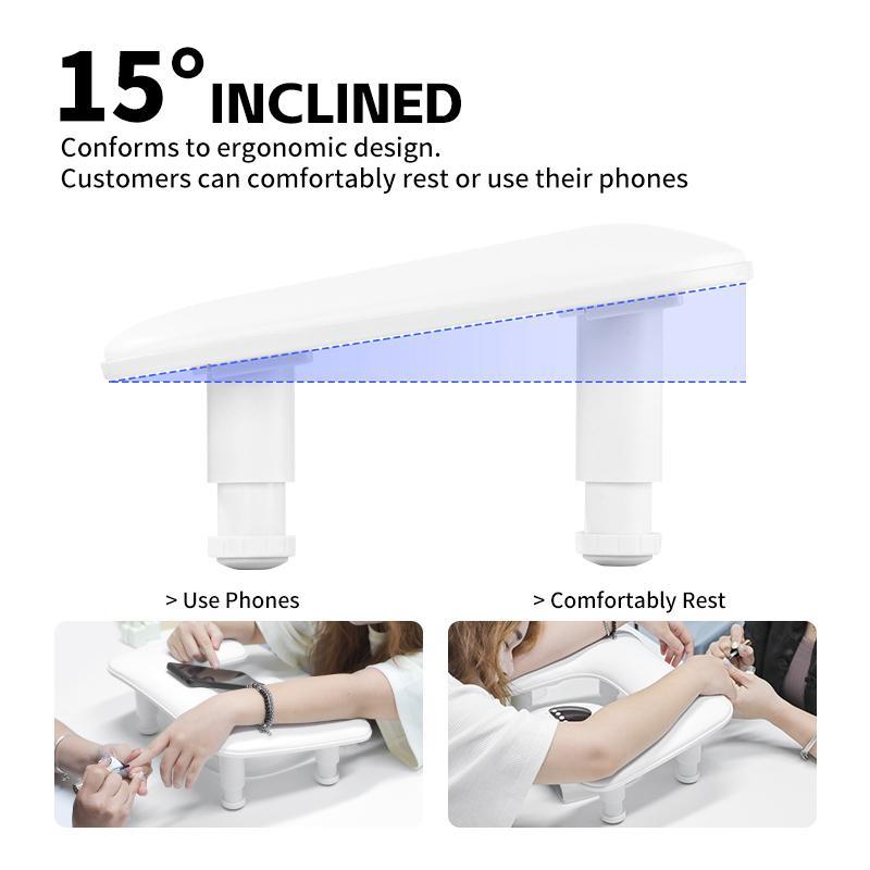 U-shaped Manicure Nail Arm Rest Stand, Adjustable Height Manicure Hand Rest Pillow, Professional Manicure Tool for Home & Salon Use, Nail Supplies