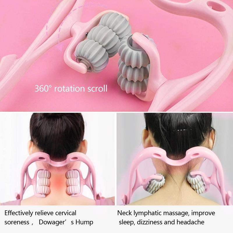 Manual Neck Massager, Multifunctional Roller Neck Massage Tool for Home & Travel, Reusable Body Massage Tools for Women & Men