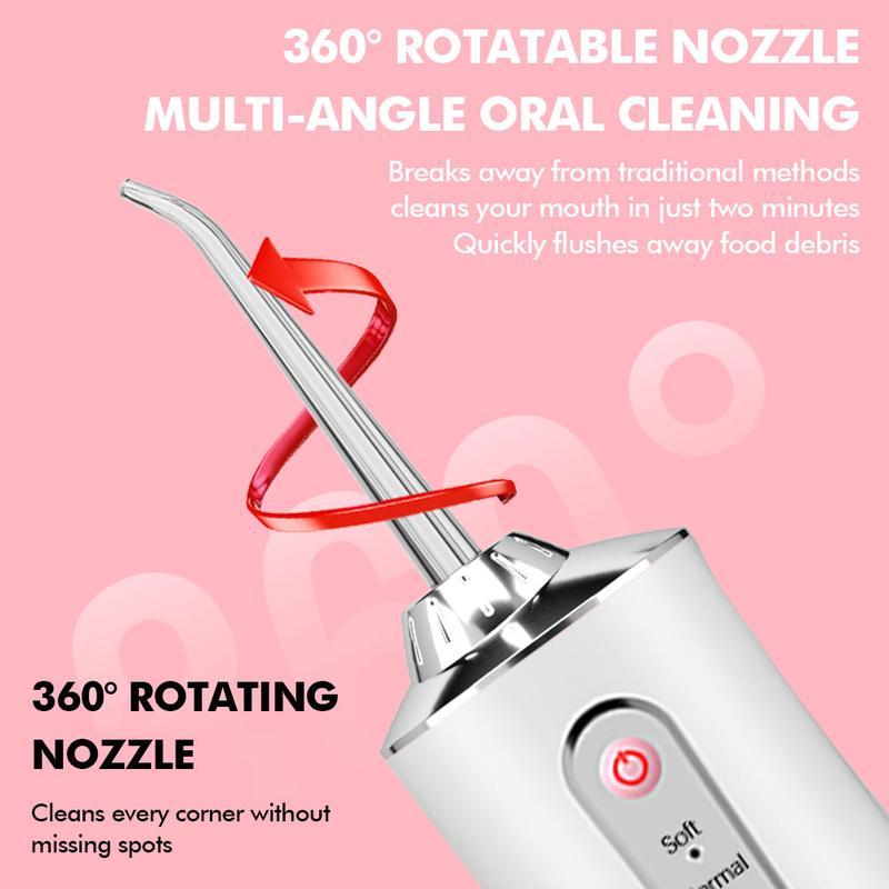 Water flosser Christmas Special Offer HighQuality High Quality Portable Oral lrrigator Only9.9 RMB 4 in 1| Cordless Oral lrrigator with DlyMode and 4 Nozzles, IPX7 Waterproof, 3Cleaning Modes, Powerful Mini Bursts for Teethand Braces Care