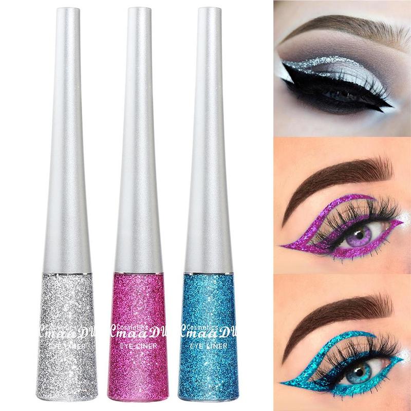 Glitter Liquid Eyeliner, 1 Count Long Lasting Shimmering Eyeliner, High Pigmented Glittering Brightening Highlighting Liquid Stick for Eye Makeup, Stage Makeup Accessories for Women and Girls