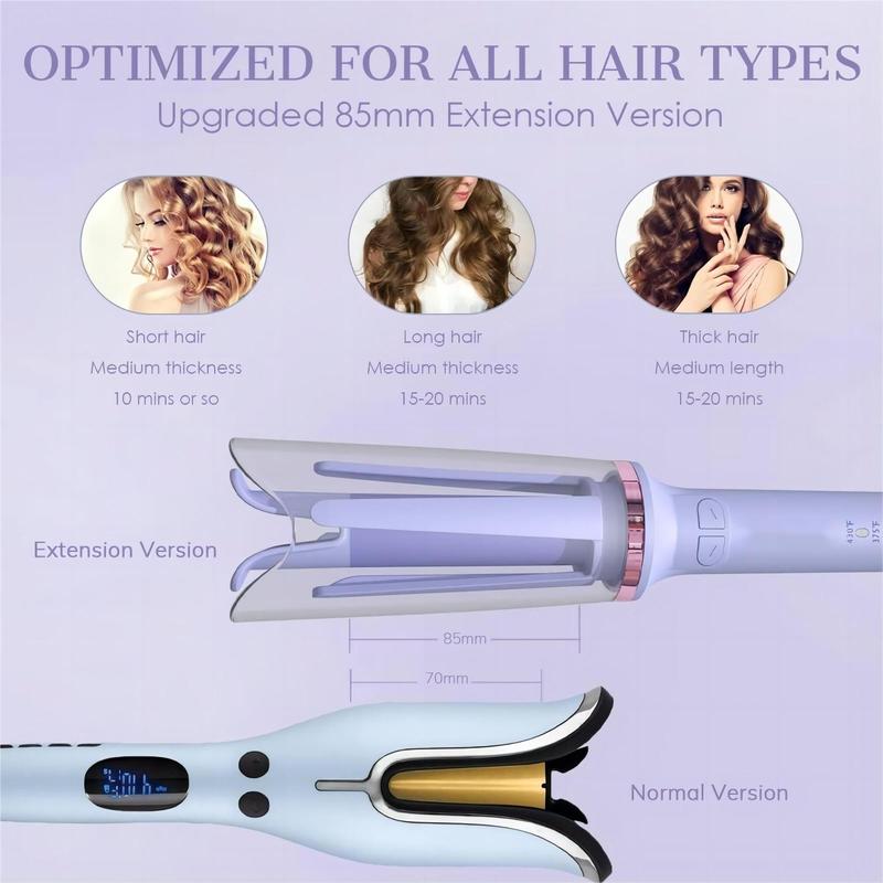 Automatic Curler, Ceramic Rotary Curler with 6 Temperatures and Timers, Portable Rechargeable Curler, Automatic Power Off, Fast Heating Styling Iron