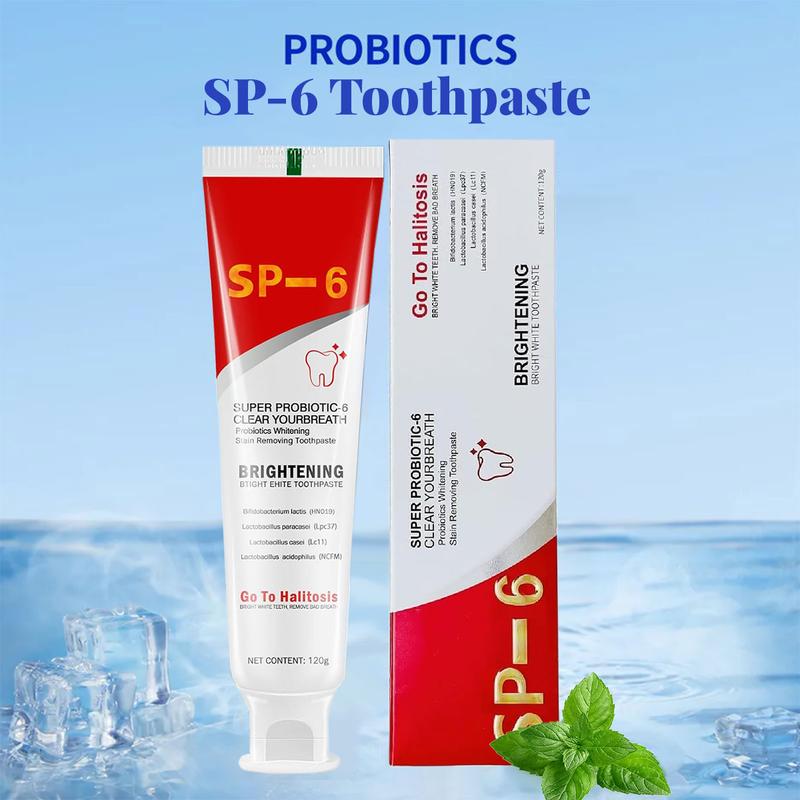 SP-6 Toothpaste Remove smoke stains, Oral Health Management,Fresh Breath,Probiotic Toothpaste for Oral Health Management, with Sodium Saccharin and Lactobacillus,Hydroxyapatite, Whitening Toothpaste Fresh Breath whitening  toothpaste