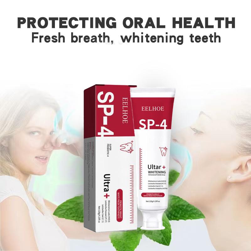 EELHOE SP-4 Probiotics Whitening Xylitol Toothpaste Glitter Effective Oral Health Management,Whitening Teeth,Mint Flavor FreshBreath,Preventing cavities,Refreshing Breathe, Removing Stains for Adults & Children