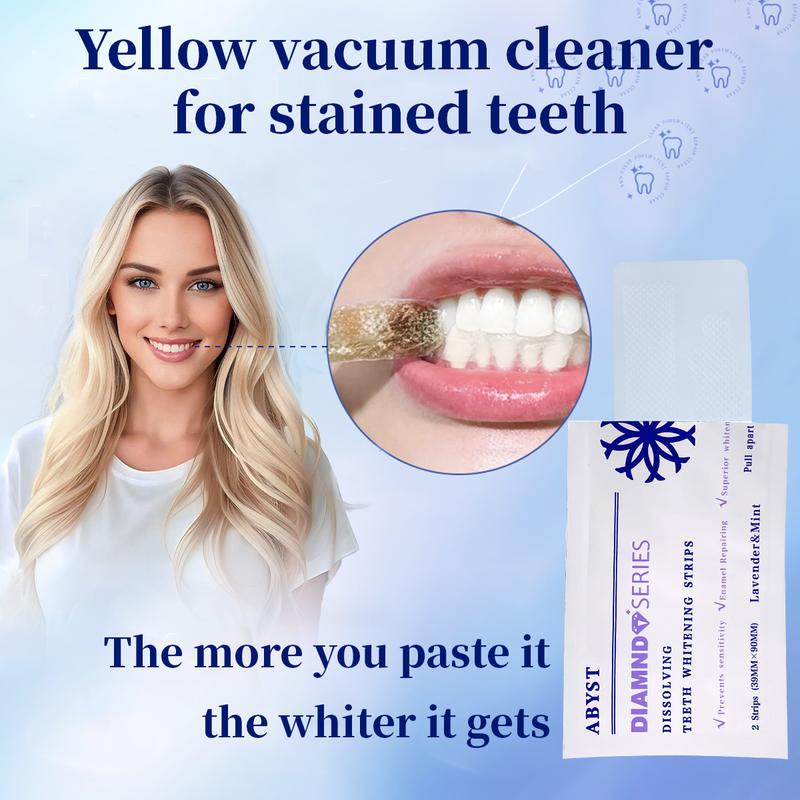 Diamond Dissolving Teeth Whitening Strips For Oral Repair 16 treatment Oral Teeth Brightening Strips in tiktok shop,Stain concealer,Instant Brightening Booster,Oral Daily Care,Overnight use,Gentle Enamel Safe Dental Hygiene,nano hydroxyapatite whitening