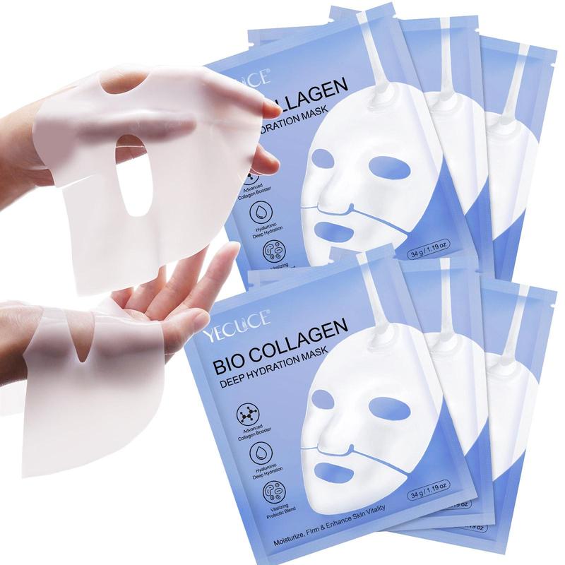 Collagen Deep Hydration Mask, 12pcs set Moisturizing Brightening Facial Mask, Nourishing The Skin, Skin Care Products for Women & Men