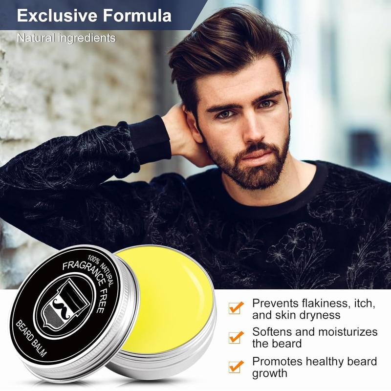 Beard Growth Kit, Beard Kit W Beard Growth Oil, Balm, Comb,  for Spot Patchy Beard, Christmas & Birthday Gifts for Men Him Boyfriend Husband