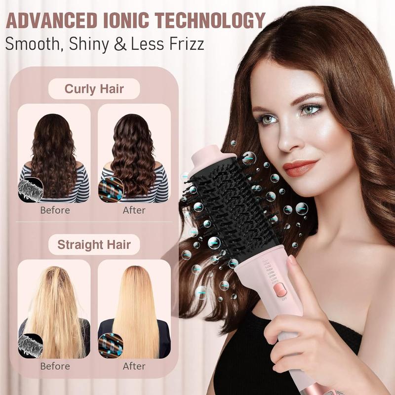 One Step Hair Dryer Brush and Styler Volumizer, Multifunctional 4 in 1 Ceramic Tourmaline Negative Ion Hot Air Styling Brush, Professional Salon Blow Dryer Brush for Drying Curling