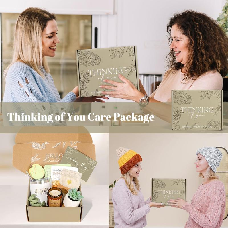 Thinking of You Care Package for Women - Get Well Soon Gift Basket for Sick Friend After Surgery Gifts Feel Better Gifts for Women, Sympathy Gift Baskets Sending Hugs, Self-Care Spa Gifts for Women