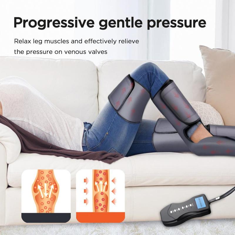 3 Modes 6 Gear Air Wave Leg Massager, 1 Set Rechargeable Leg Massager Machine, Feet Massager, Body Massager, Professional Leg Massage Tool for Home & Travel