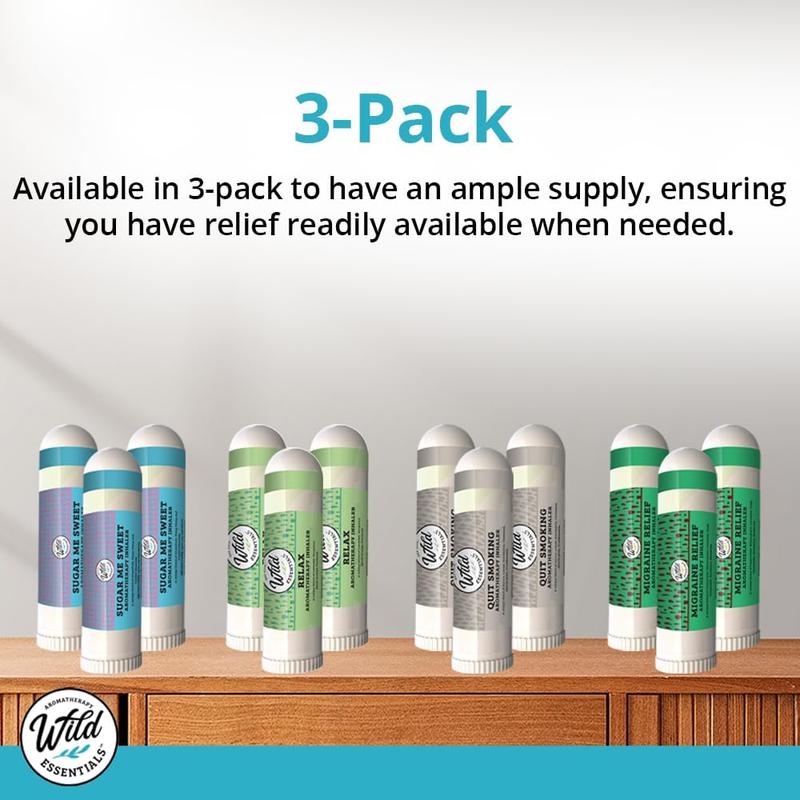 Wild Essentials 3 Pack of Quit Smoking Aromatherapy Nasal Inhalers Made with All Natural, Therapeutic Grade Essential Oils to Help You Kick The Habit and Quench The Cravings!