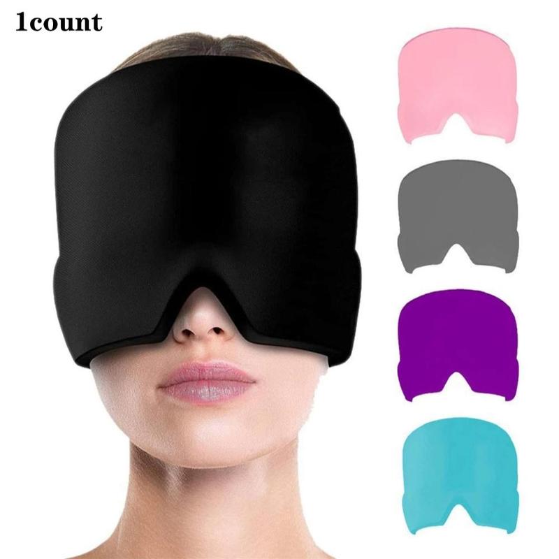 Cold Compress Gel Eye Mask, 1 Count Reusable Headache Relief Cooling Gel Mask, Hot & Cold Compress Headache Relief Hat for Women & Men