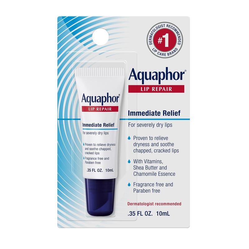 Aquaphor Lip Repair Ointment  Moisturizing Lip Balm for Dry and Chapped Lips, 0.35 Fl Oz, Pack of 3