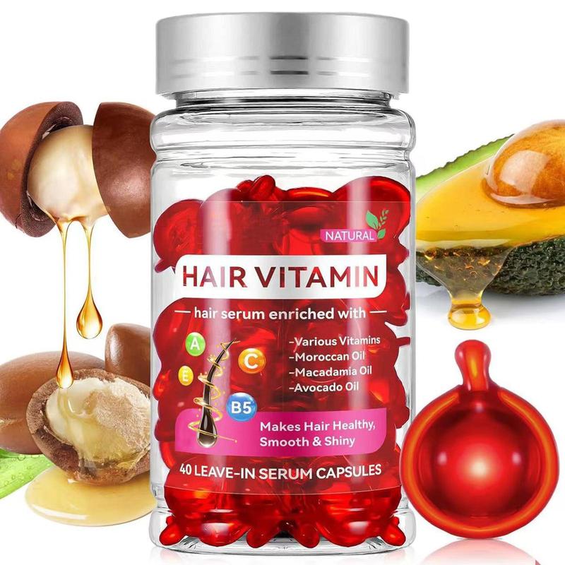 Hair Vitamin Capsule Serum, Hair Care Oil for Dry & Damaged Hair, Moisturizing Hair Care Product for Women & Men, Suitable for All Hair Types