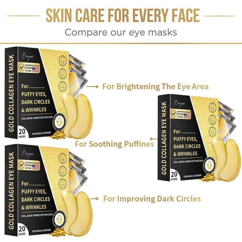 Collagen Eye Mask, 20 Pairs Eye Gel, Puffy Eyes & Dark Circles Treatment, Revitalize & Refresh Your Skin, Eye Care Product for Women & Men