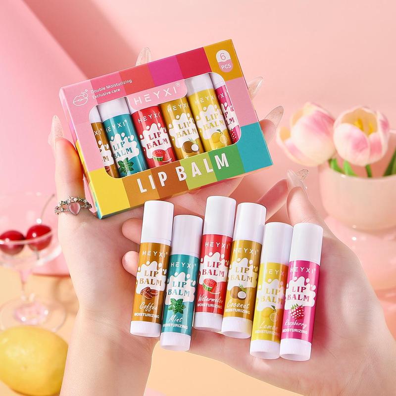 Fruit Flavor Lip Balm Set, Natural Glossy Moisturizing Lip Balm for Christmas Gift, Hydrating Lip Stick for Girls and Women All Skin Types