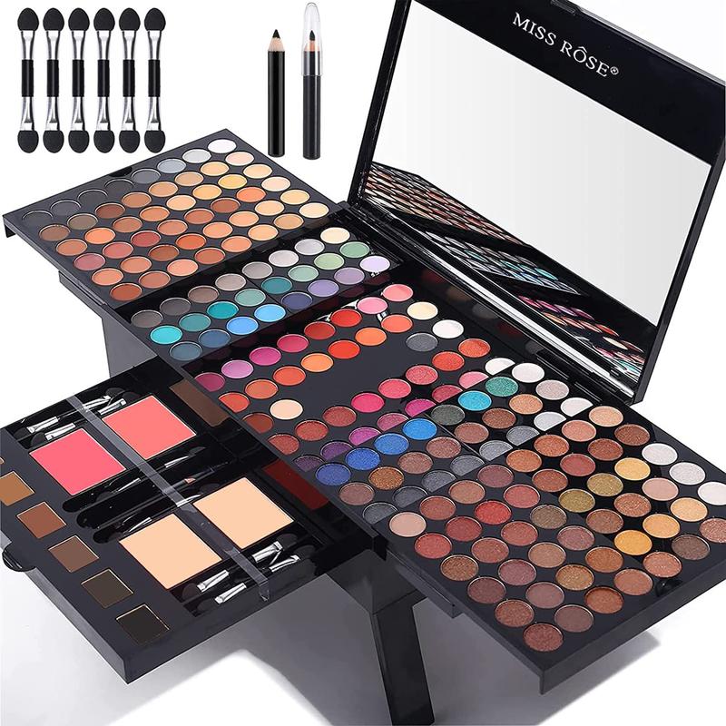 190 Colors Professional Makeup Kit for Women Full Kit, Pallet,All In One Gift Set girls, include Eyeshadow  Blusher Eyebrow Powder Eyeliner Pencil Mirror makeup brush(004Y)