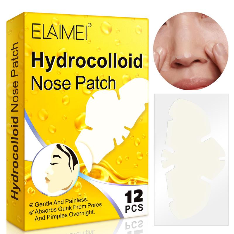 Hydrocolloid Nose Patch, 12pcs box Collagen Facial Skin Cover, Suitable for Acne-prone Skin, Gentle Skin Care Product for All Skin Types