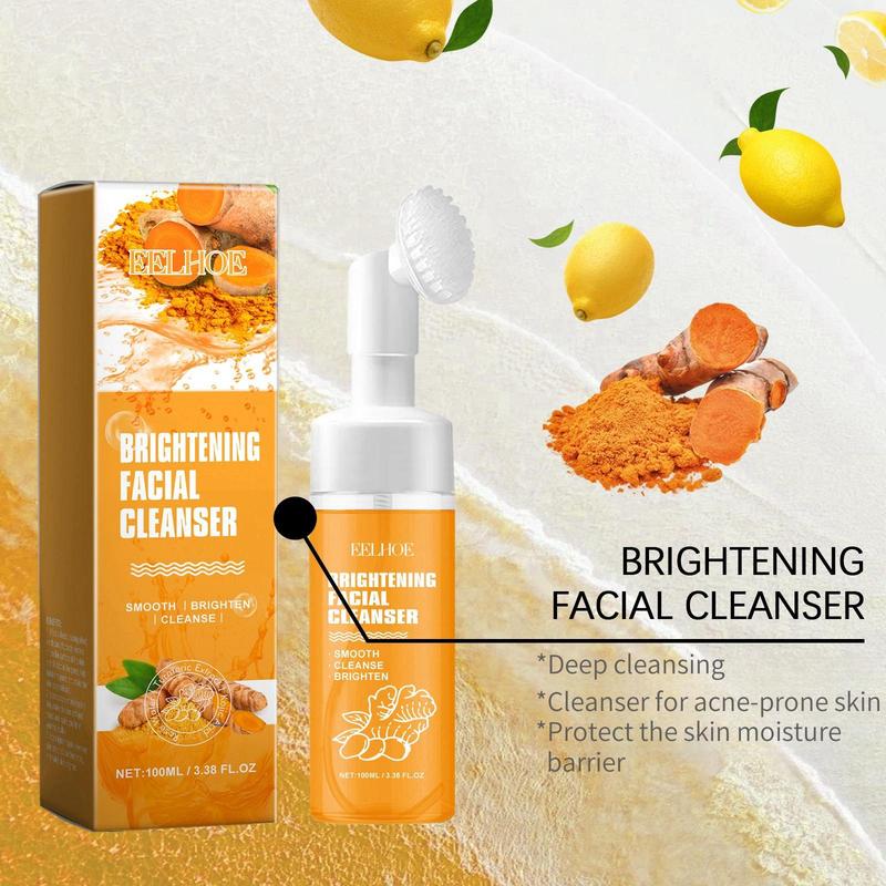 Turmeric Brightening Facial Cleanser, 2 Counts set Deep Cleansing Hydrating Facial Cleanser, Refreshing Oil Control Facial Cleansers for Women & Men, Christmas Gift