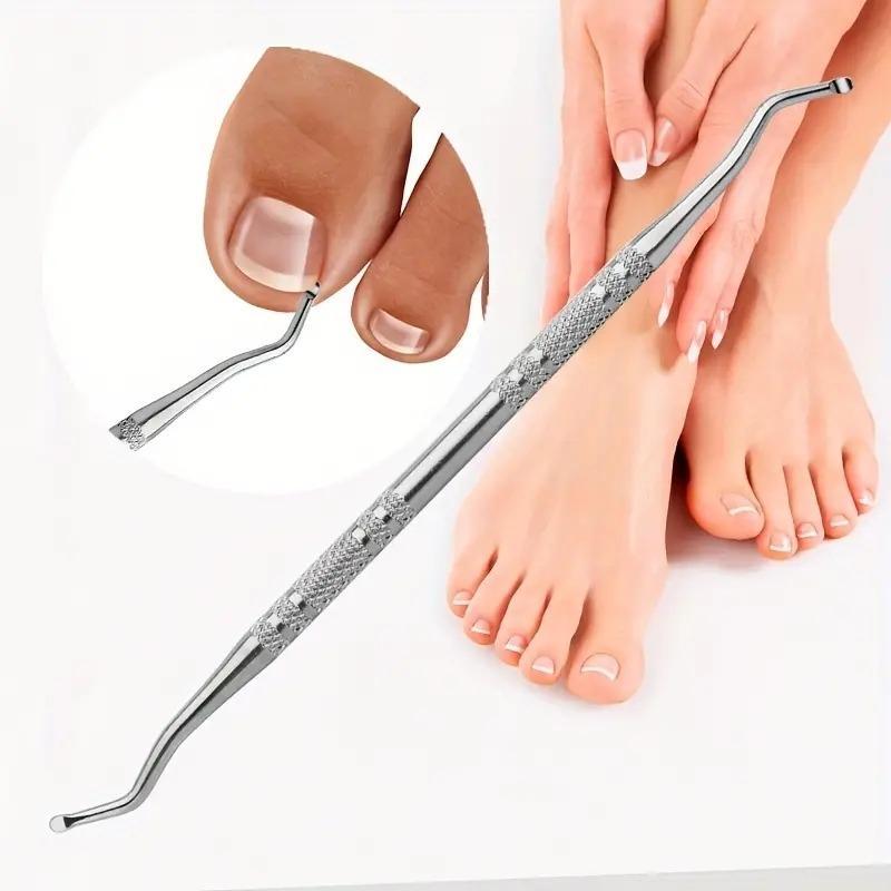 Professional Dual-ended Ingrown Toenail Lifter & Cleaner, 3pcs Stainless Steel Nail Trimmer Double Head Nail Scraper Nail Clippers Toe Fixer Pedicure Nail Tool Set, Nail Art Tool