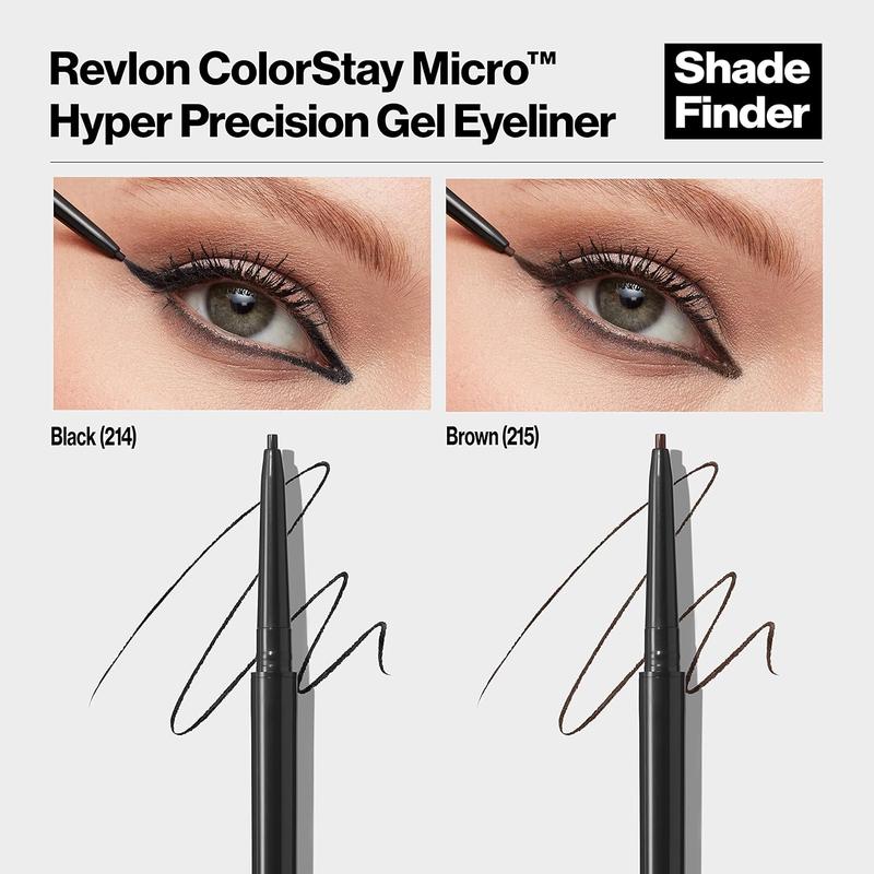 Eyeliner, Hyper Precision eye makeup with built-in smugger, waterproof, longwearing with micro precision tip, 215 Brown, 0.002 oz