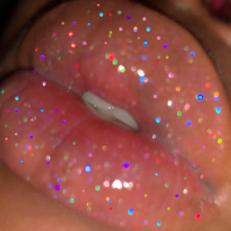 GLITTERY HOLO LIPGLOSS Hydrating Glossy Moisturizing Shiny Lip Oil Gloss Peach Scent Glitter Gloss Smooth Makeup