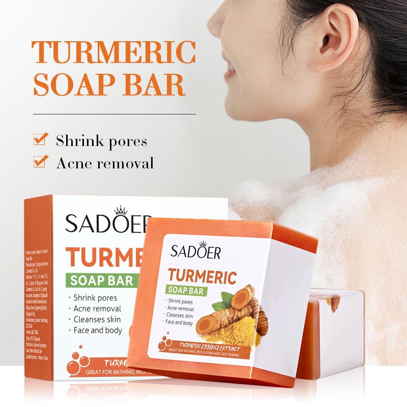 Turmeric Soap Bar, Natural Soap For Bathing and Face Washing, Cleanser Skin Repair and Non-irritating, Controls Oil, Refreshing and Breathable