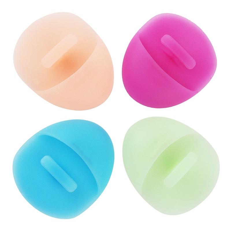 Super Soft Silicone Face Cleanser and Massager Brush Manual Facial Cleansing Brush Handheld Mat Scrubber for Sensitive, Delicate, Dry Skin (Pack of 4)