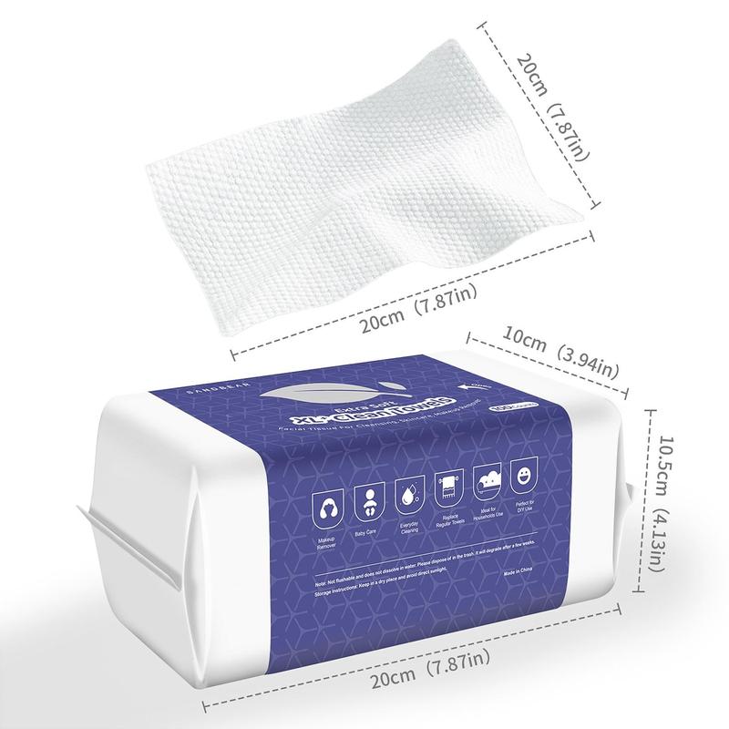 Summer Comfort Disposable Facial Cleaning Towel, 100pcs pack Gentle Facial Wash Cloth for Sensitive Skin, Lint- Free Facial Tissue for Cleansing, Skincare and Makeup Remover, Dry Wipes, Skincare Tools, Skin Care Products