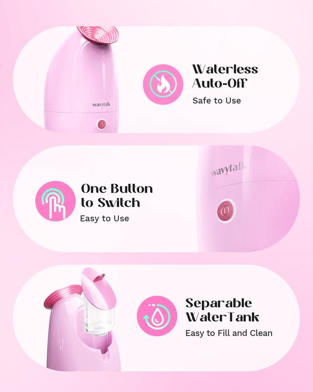 Wavytalk Portable Nano Ionic Facial Steamer - Quick Mist for Deep cleansing Intensive Hydration, Penguin Design and Beauty on the Go