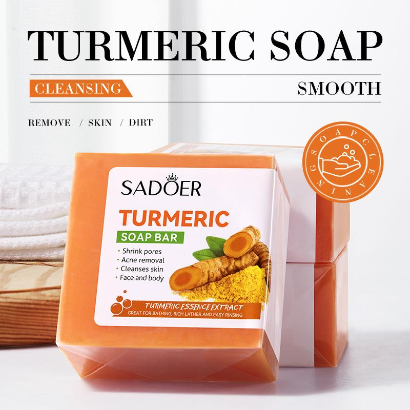 Turmeric Soap Bar, Natural Soap For Bathing and Face Washing, Cleanser Skin Repair and Non-irritating, Controls Oil, Refreshing and Breathable