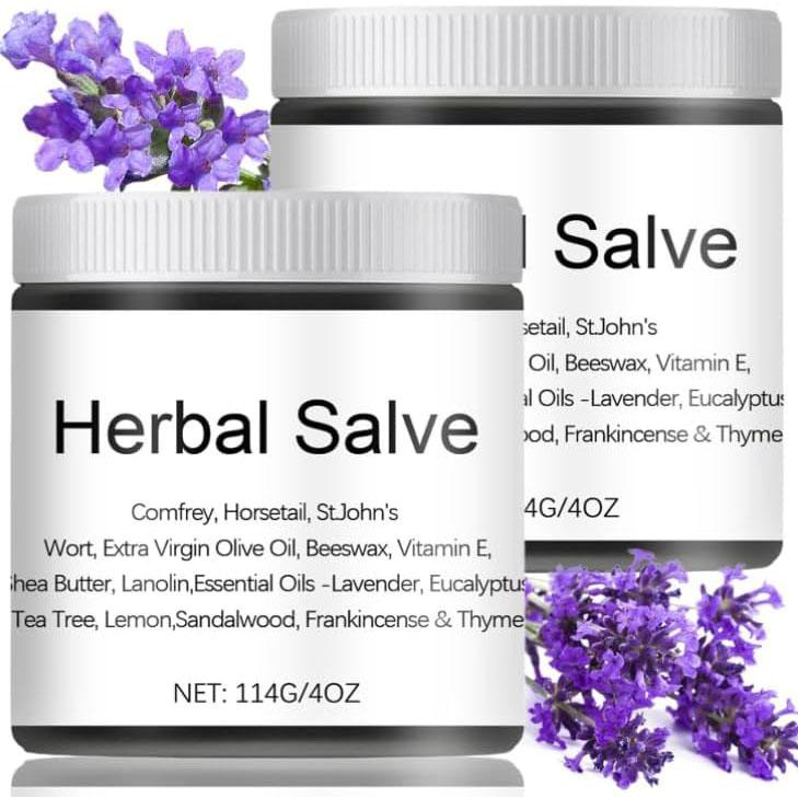 Organic Herbal Salve 4oz - Comfrey Organic Herbal Salve 2 Bottles